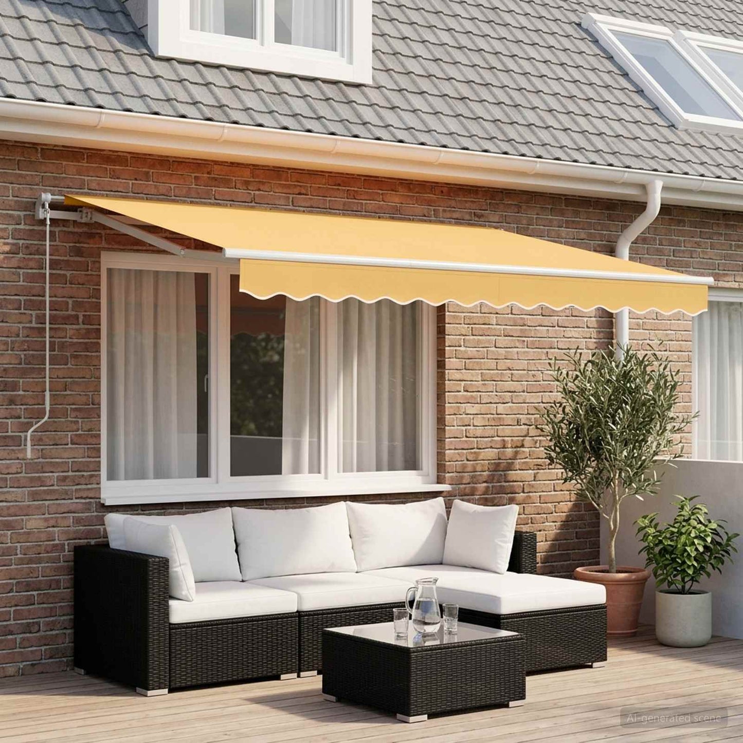 Tenda retrattile Sabbia 4 x 2 m Tessuto