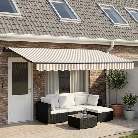 Tenda retrattile Grigio chiaro e bianco 450 × 350 cm | homemem39