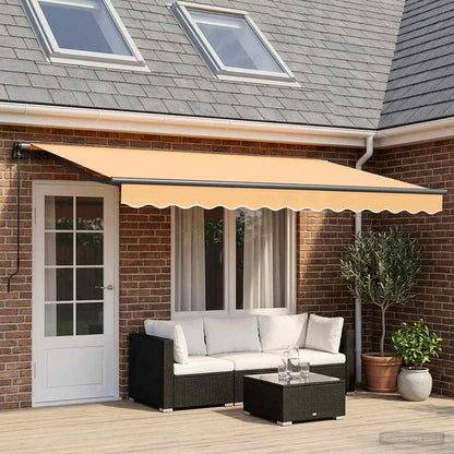 Tenda retrattile Sabbia 500 × 300 cm Poliestere e Alluminio | homemem39