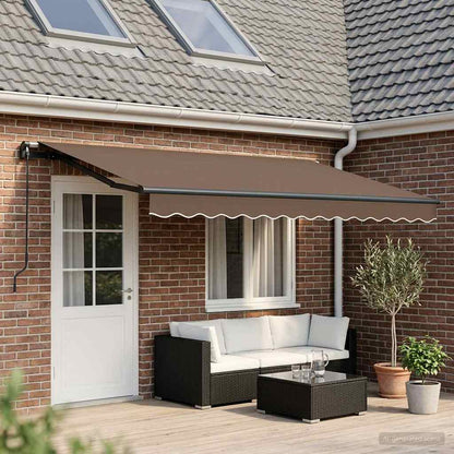 Tenda retrattile Tortora 400 × 350 cm Poliestere e Alluminio