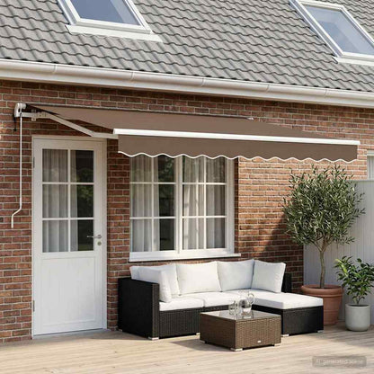 Tenda retrattile Tortora 600 × 350 cm Tessuto e Alluminio | homemem39