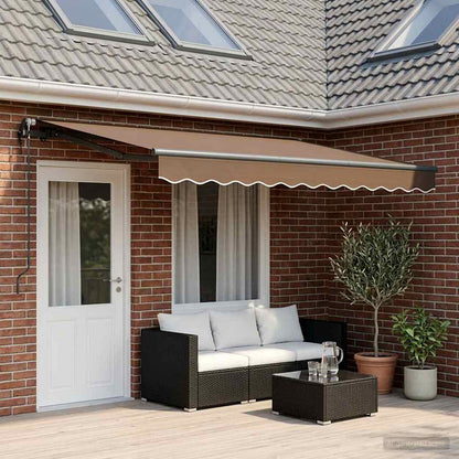 Tenda retrattile Tortora 600 × 300 cm Tessuto e Alluminio | homemem39