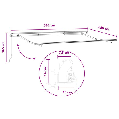 Tenda retrattile Tortora 300 x 250 cm Poliestere e Alluminio | homemem39