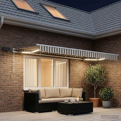 Tenda retrattile Grigio chiaro e bianco 300 x 250 cm