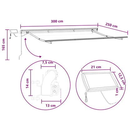 Tenda retrattile Grigio chiaro e bianco 300 x 250 cm | homemem39