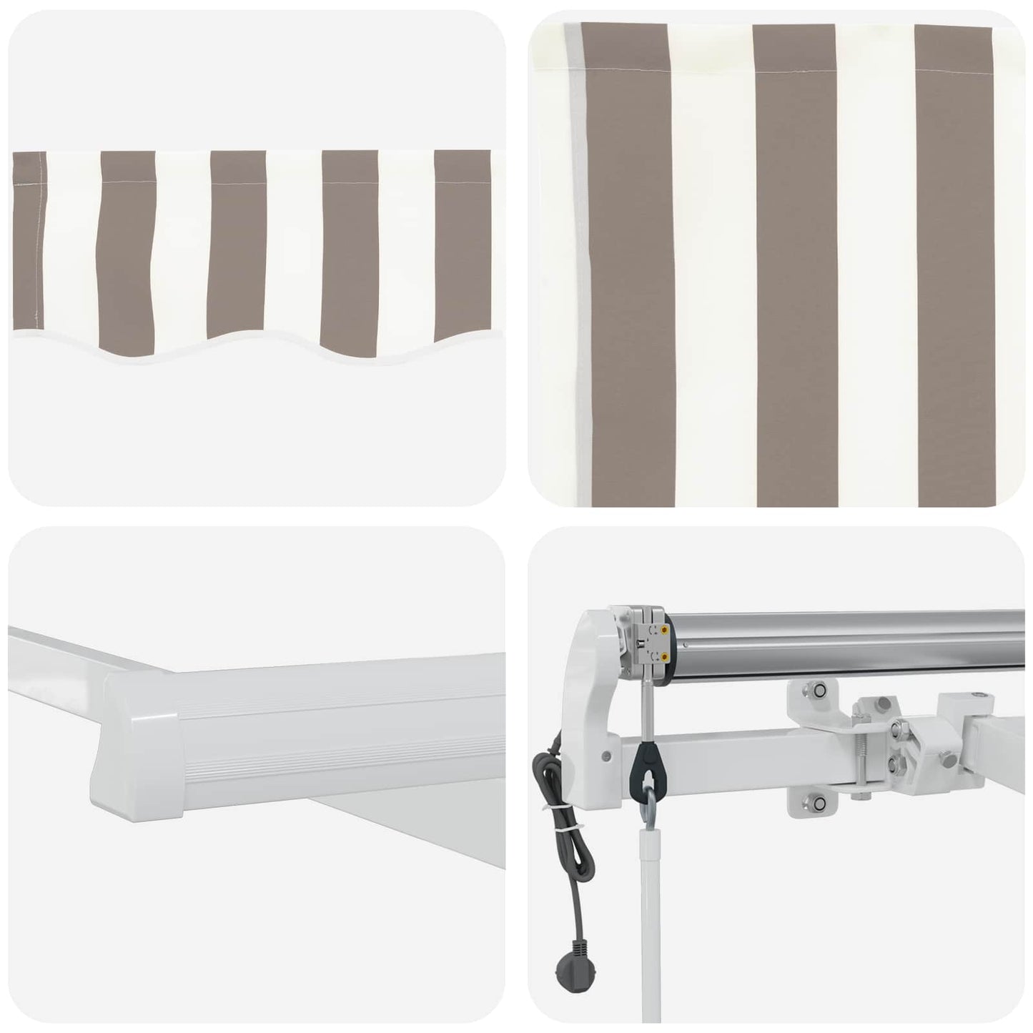 Tenda retrattile Grigio chiaro e bianco 300 x 250 cm | homemem39