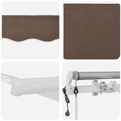 Tenda retrattile Tortora 300 x 250 cm Tessuto e Alluminio | homemem39