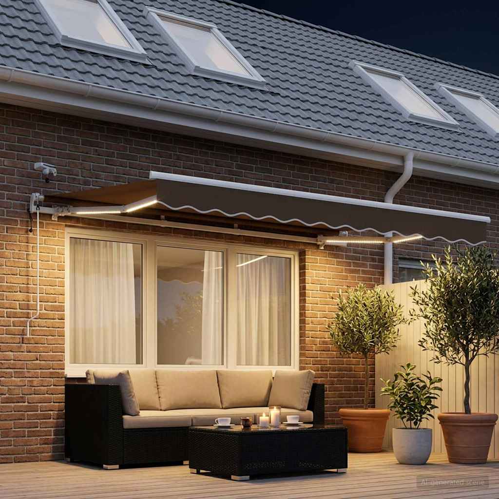 Tenda retrattile Tortora 300 x 250 cm Poliestere | homemem39