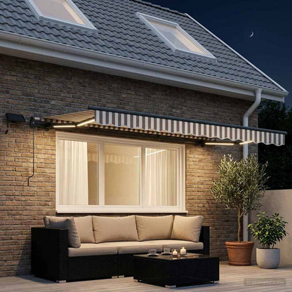Tenda retrattile Grigio chiaro e bianco 300 x 250 cm | homemem39