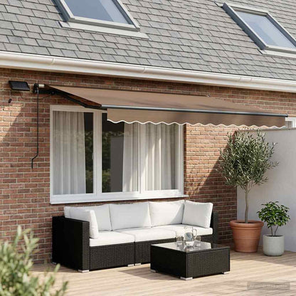 Tenda retrattile Tortora 350 x 250 cm Tessuto e Alluminio | homemem39