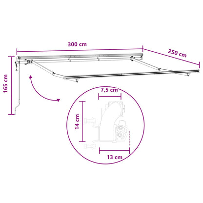 Tenda retrattile Tortora 300 x 250 cm Tessuto e Alluminio | homemem39