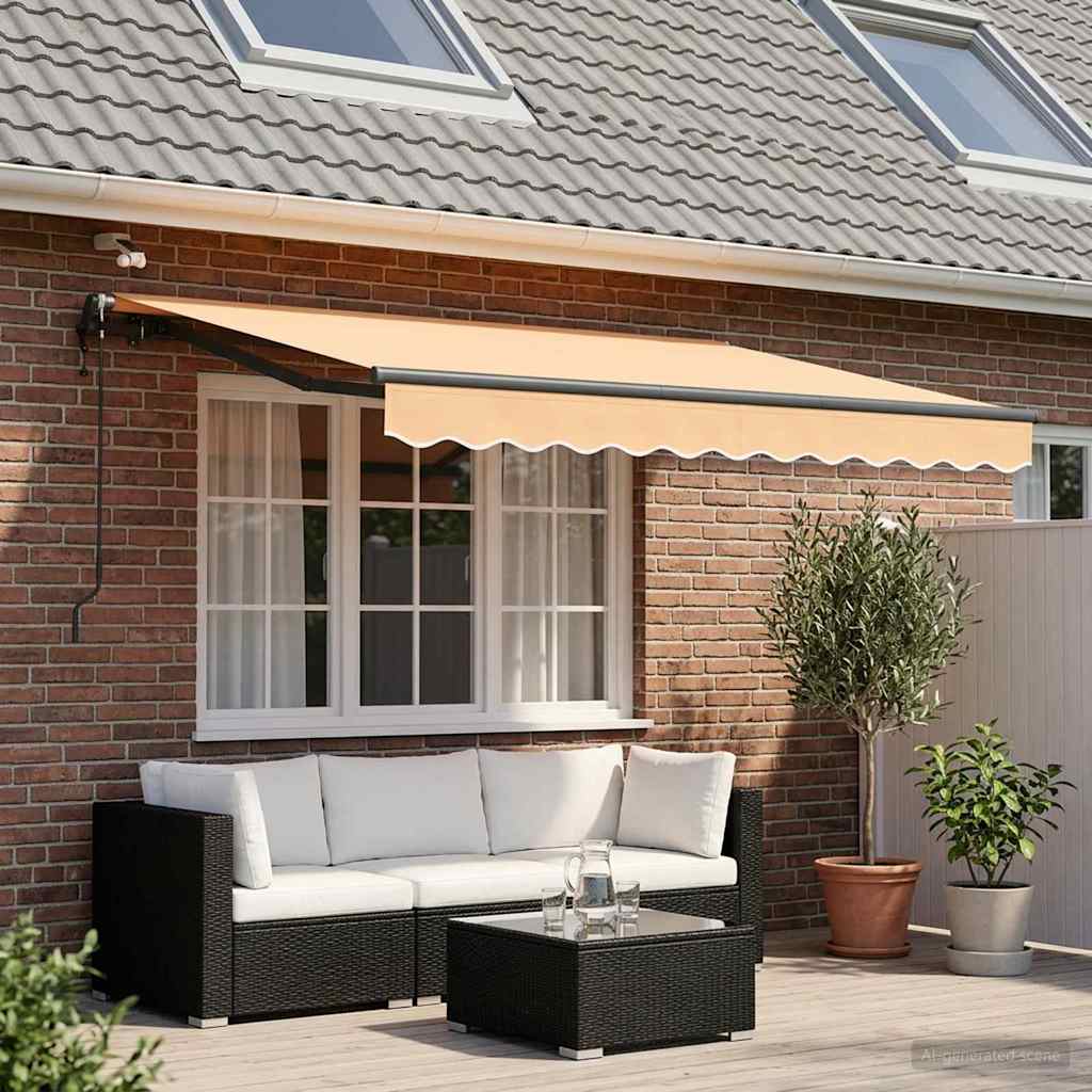 Tenda retrattile Sabbia 350 x 250 cm Poliestere | homemem39