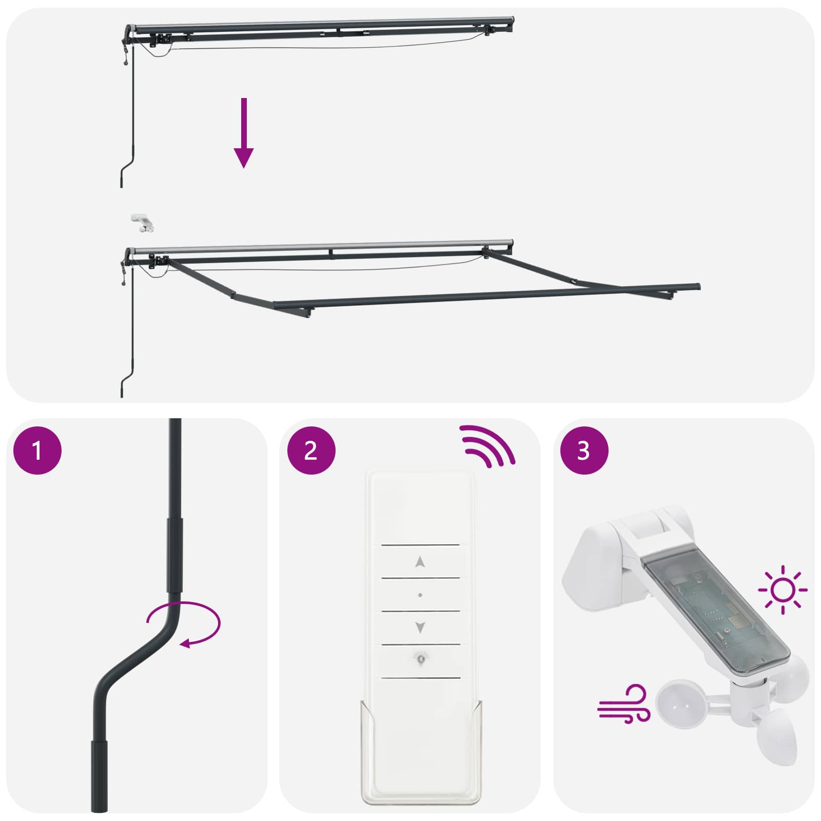 Tenda retrattile Sabbia 300 x 250 cm Poliestere | homemem39