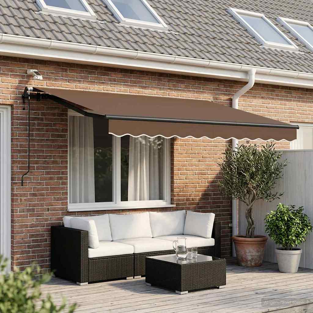 Tenda retrattile Tortora 300 x 250 cm Poliestere | homemem39