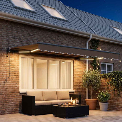 Tenda retrattile Tortora 350 x 250 cm Poliestere | homemem39