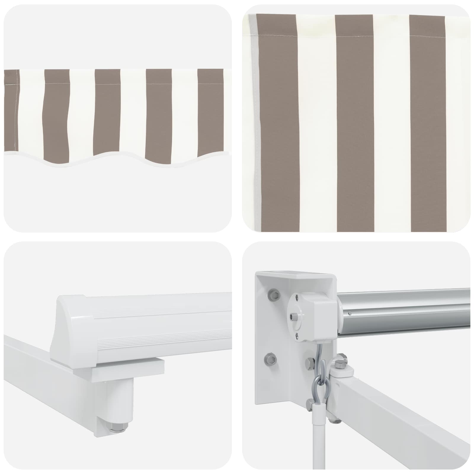 Tenda retrattile Grigio chiaro e bianco 3 x 2,5 m | homemem39
