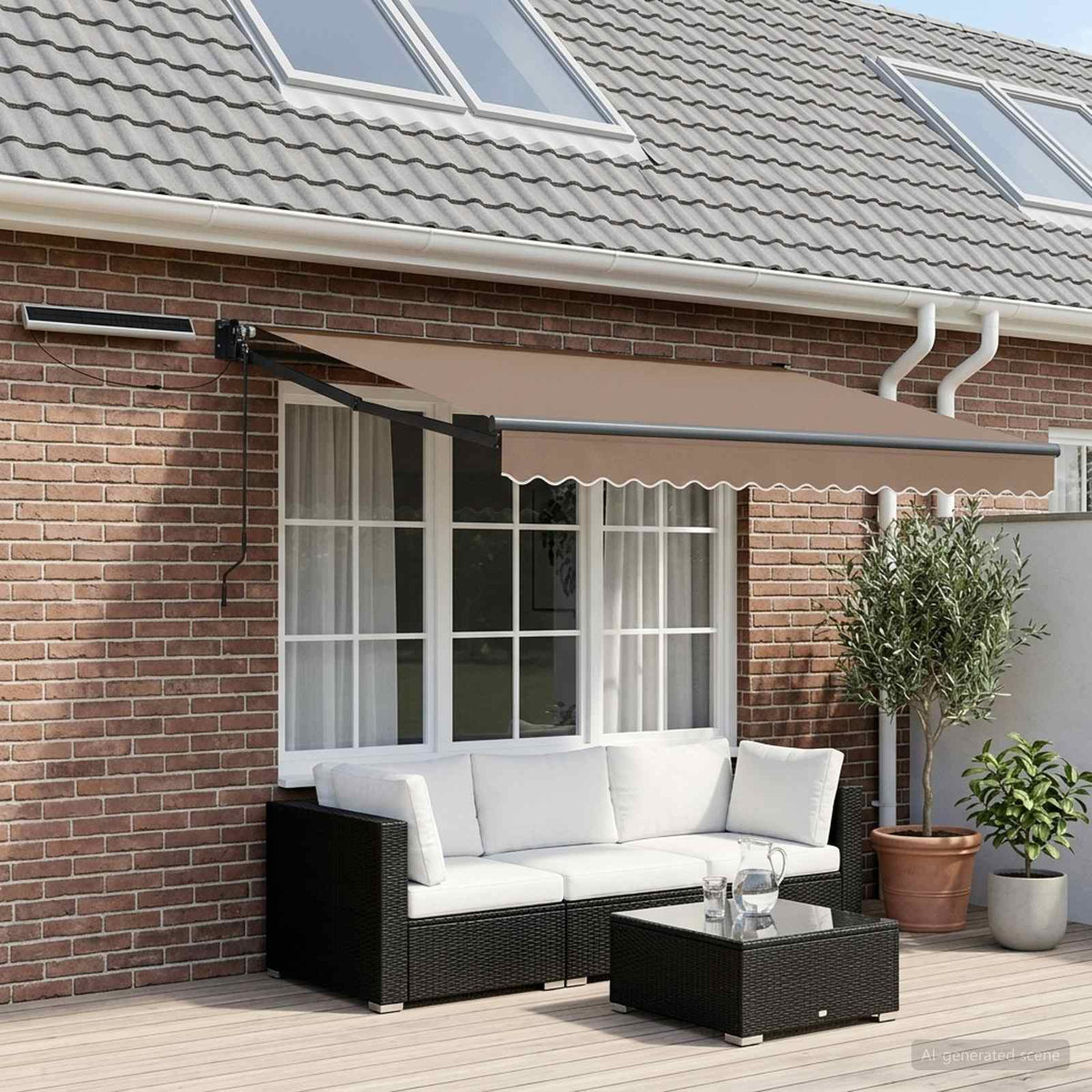 Tettuccio Elettrico Retrattile Tortora 3 x 2,5 m | homemem39