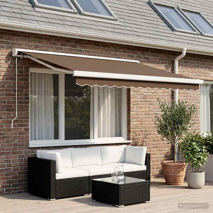 Tenda retrattile Tortora 300 x 250 cm Tela e Alluminio | homemem39