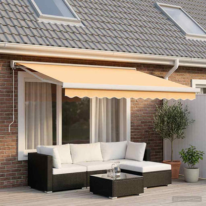 Tenda retrattile Sabbia 350 x 250 cm Tessuto e Metallo | homemem39