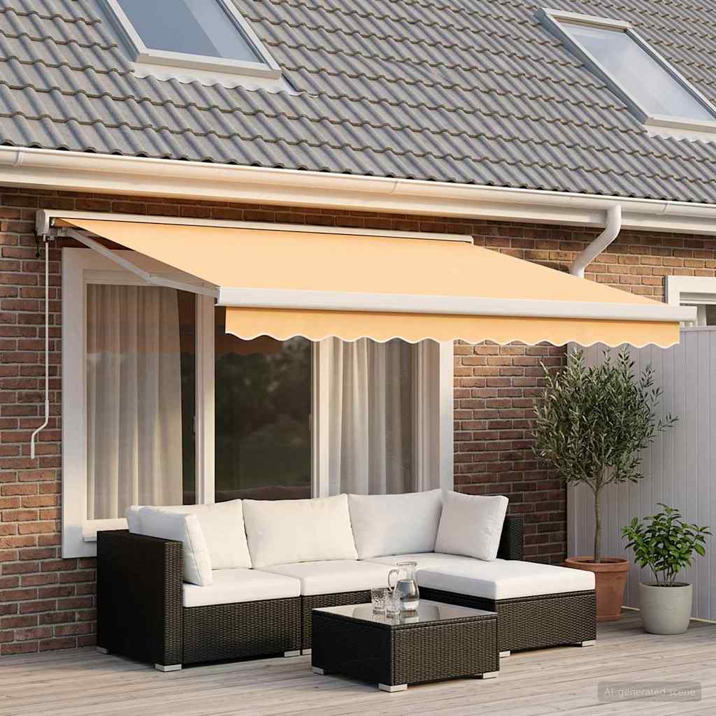 Tenda retrattile Sabbia 300 x 250 cm Tessuto e Metallo