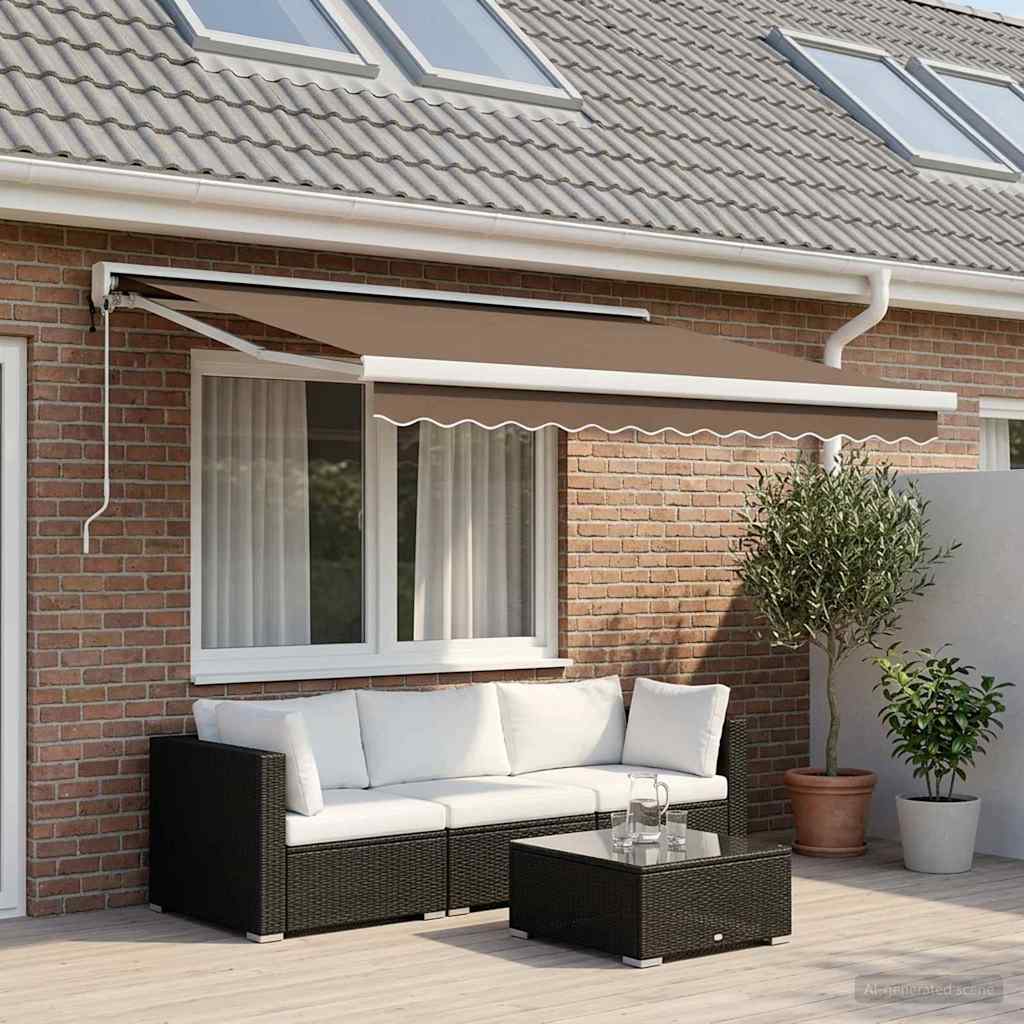 Tenda retrattile Tortora 350 x 250 cm Tessuto e Metallo | homemem39