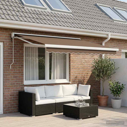 Tenda retrattile Tortora 300 x 250 cm Tessuto e Metallo | homemem39