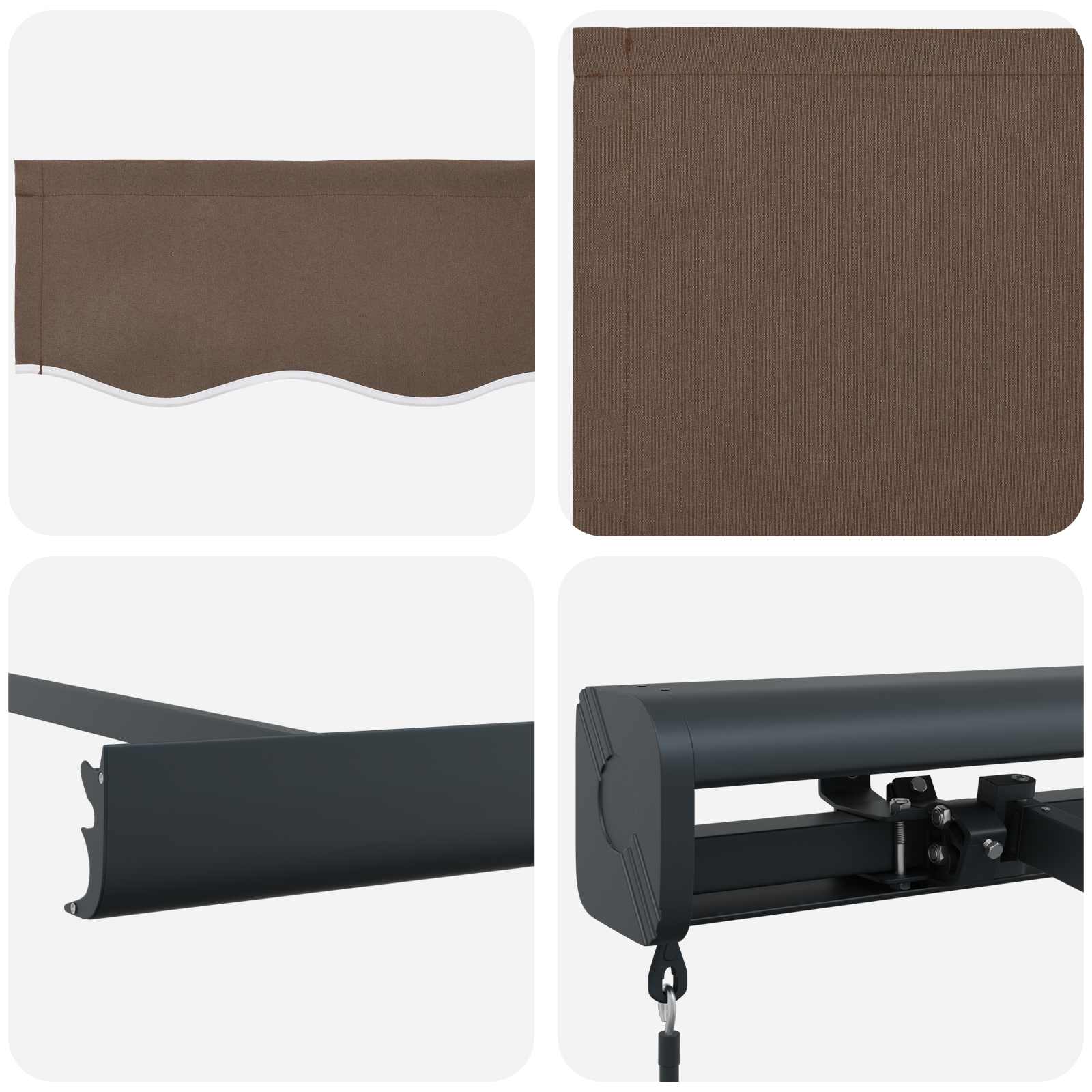 Tenda retrattile Tortora 300 x 250 cm Tela e Alluminio | homemem39