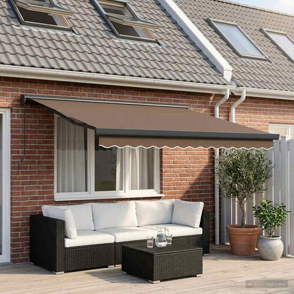 Tenda retrattile Tortora 350 x 250 cm Tela e Alluminio | homemem39