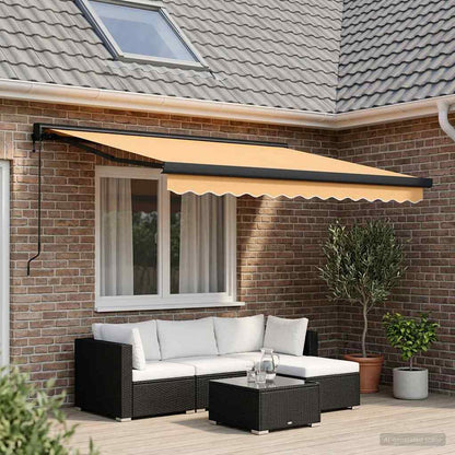 Tenda retrattile Sabbia 300 x 250 cm Tessuto e Metallo | homemem39