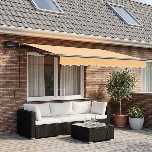 Cornice per Tenda Manuale con LED Sabbia 3 x 2,5 m | homemem39