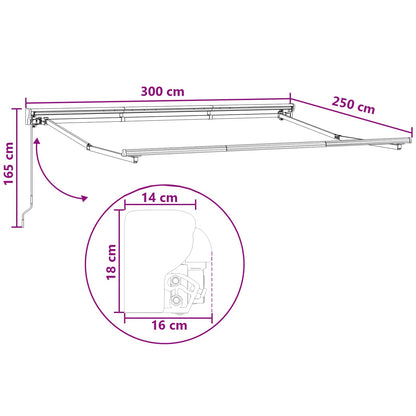 Cornice per Tenda Manuale con LED Tortora 3 x 2,5 m | homemem39