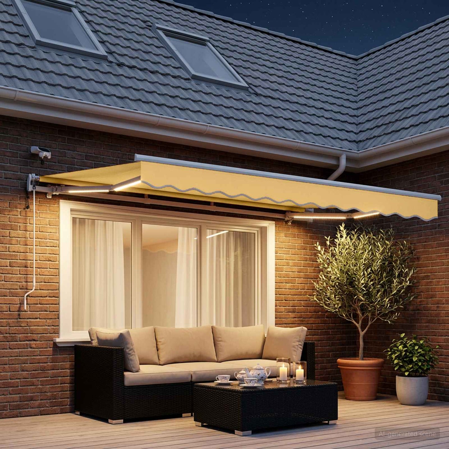 Tenda retrattile Sabbia 350 x 250 cm Poliestere