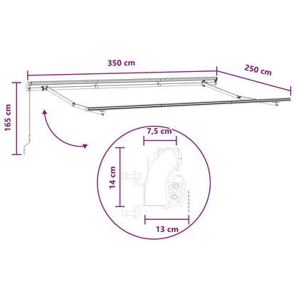 Tenda retrattile Sabbia 350 x 250 cm Poliestere e Alluminio | homemem39