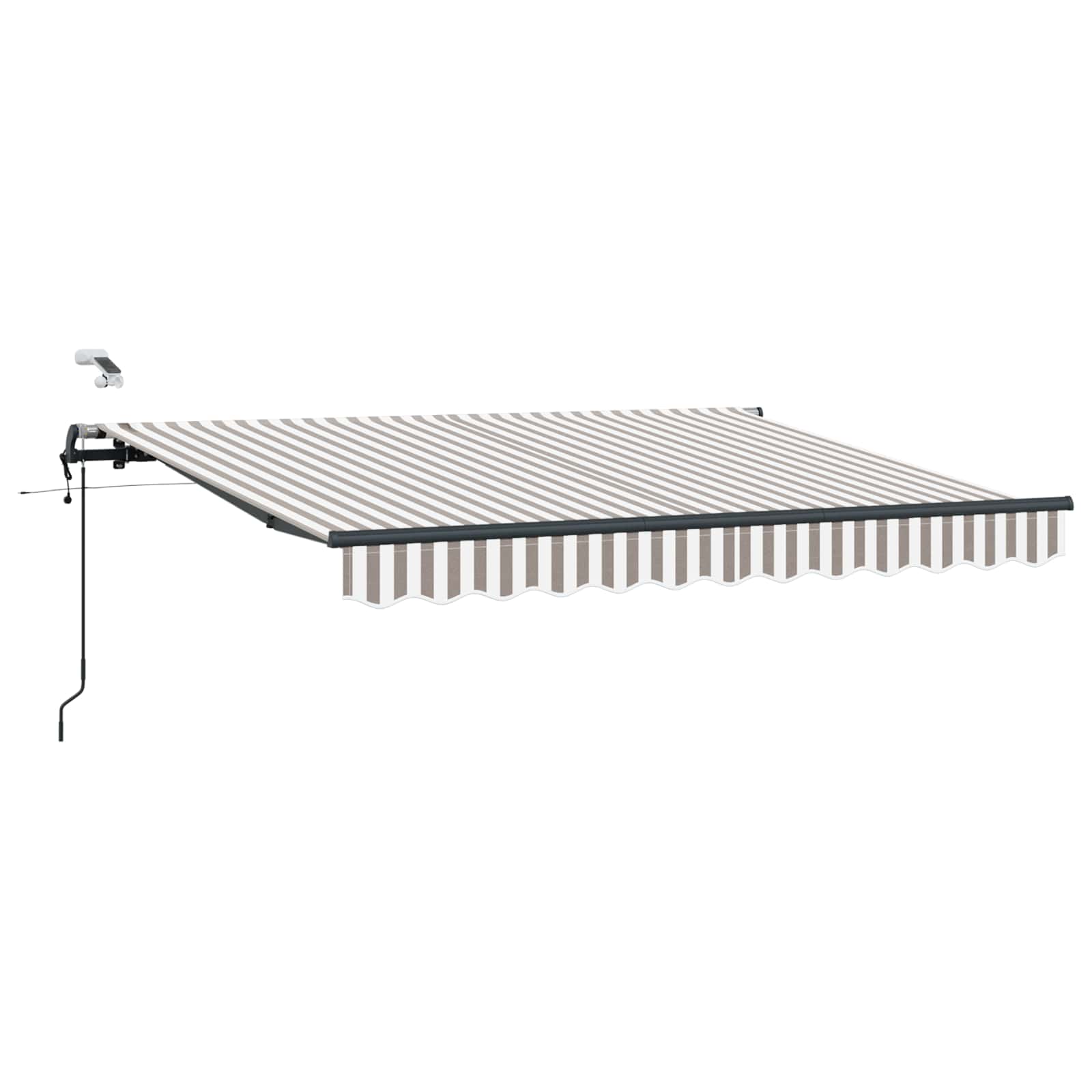 Tenda retrattile Grigio chiaro e bianco 350 x 250 cm Poliestere | homemem39