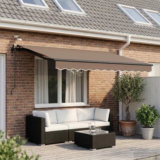 Tenda retrattile Tortora 350 x 250 cm Poliestere - homemem39