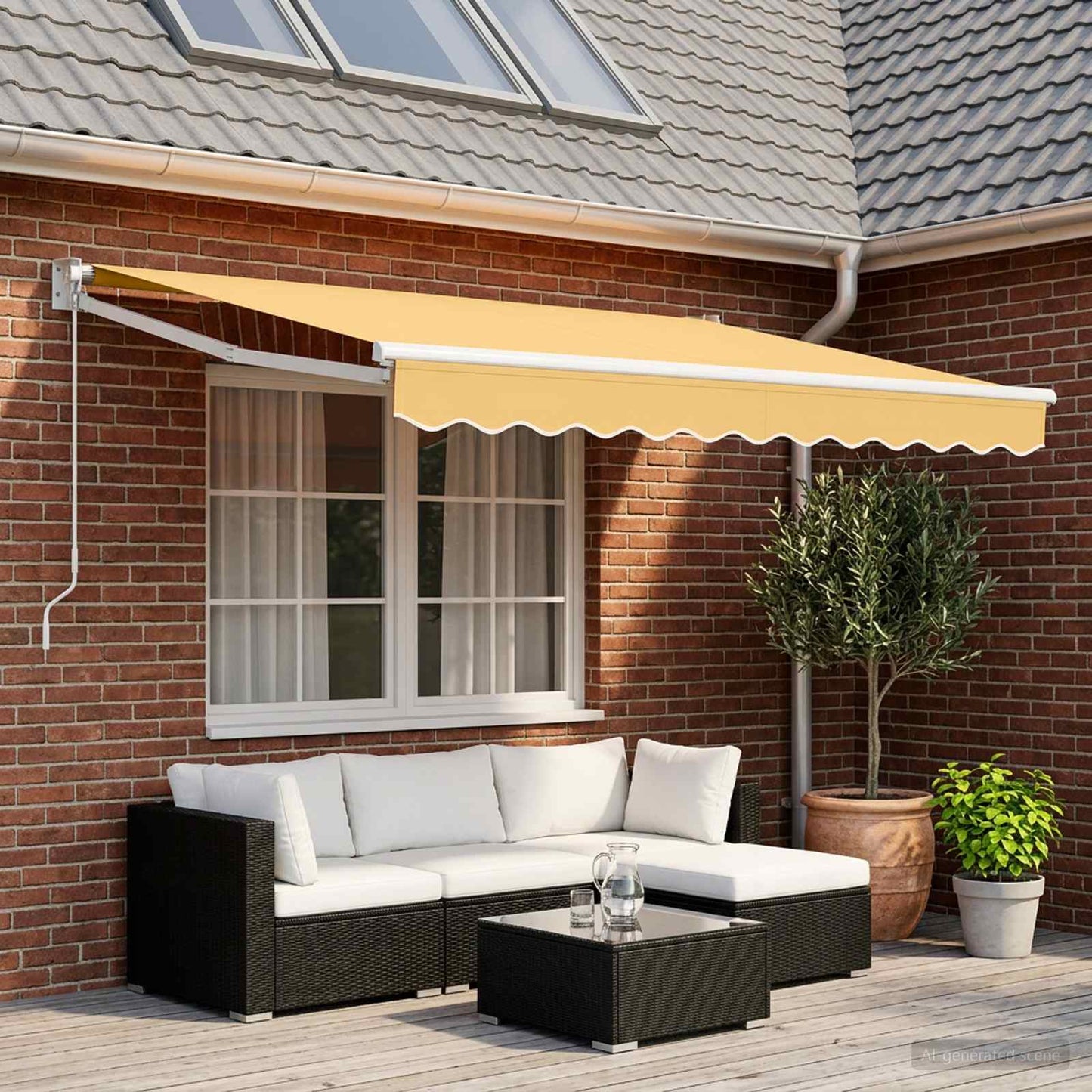 Tenda retrattile Sabbia 3,5 x 2,5 m 100% Poliestere e Alluminio