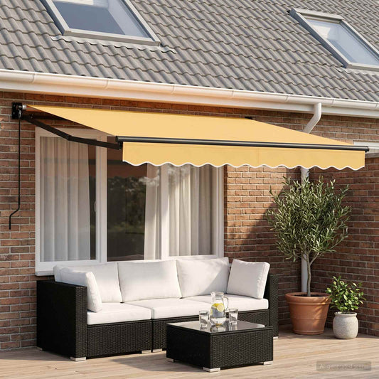 Tenda retrattile Sabbia 3,5 x 2,5 m 100% Poliestere e Alluminio - homemem39