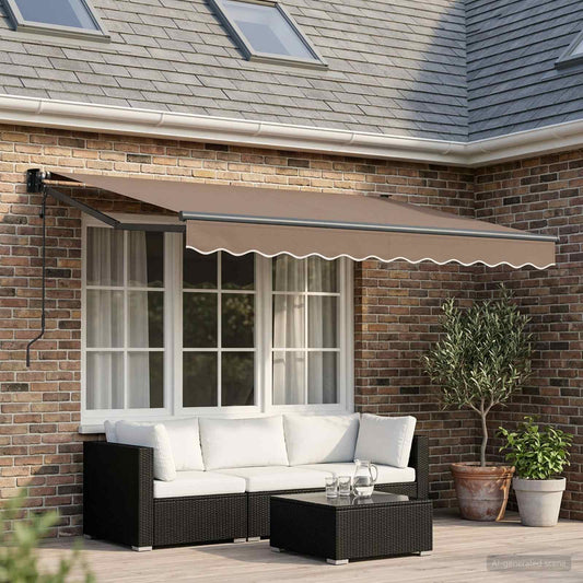Tenda retrattile Tortora 3,5 x 2,5 m Poliestere e Metallo - homemem39