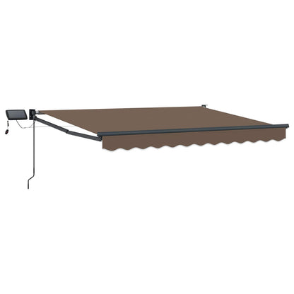 Tenda retrattile manuale con LED Tortora | homemem39