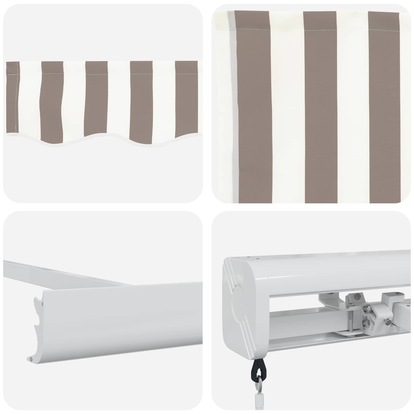 Tenda retrattile Grigio chiaro e bianco 350 x 250 cm | homemem39