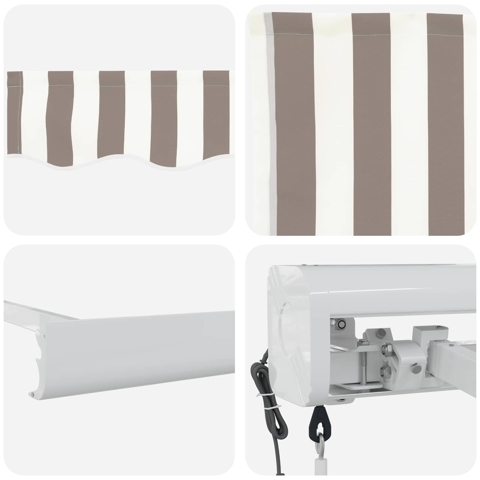 Tenda retrattile Grigio chiaro e bianco 350 x 250 cm | homemem39