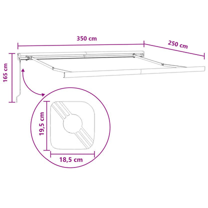 Tenda retrattile Grigio chiaro e bianco 350 x 250 cm | homemem39
