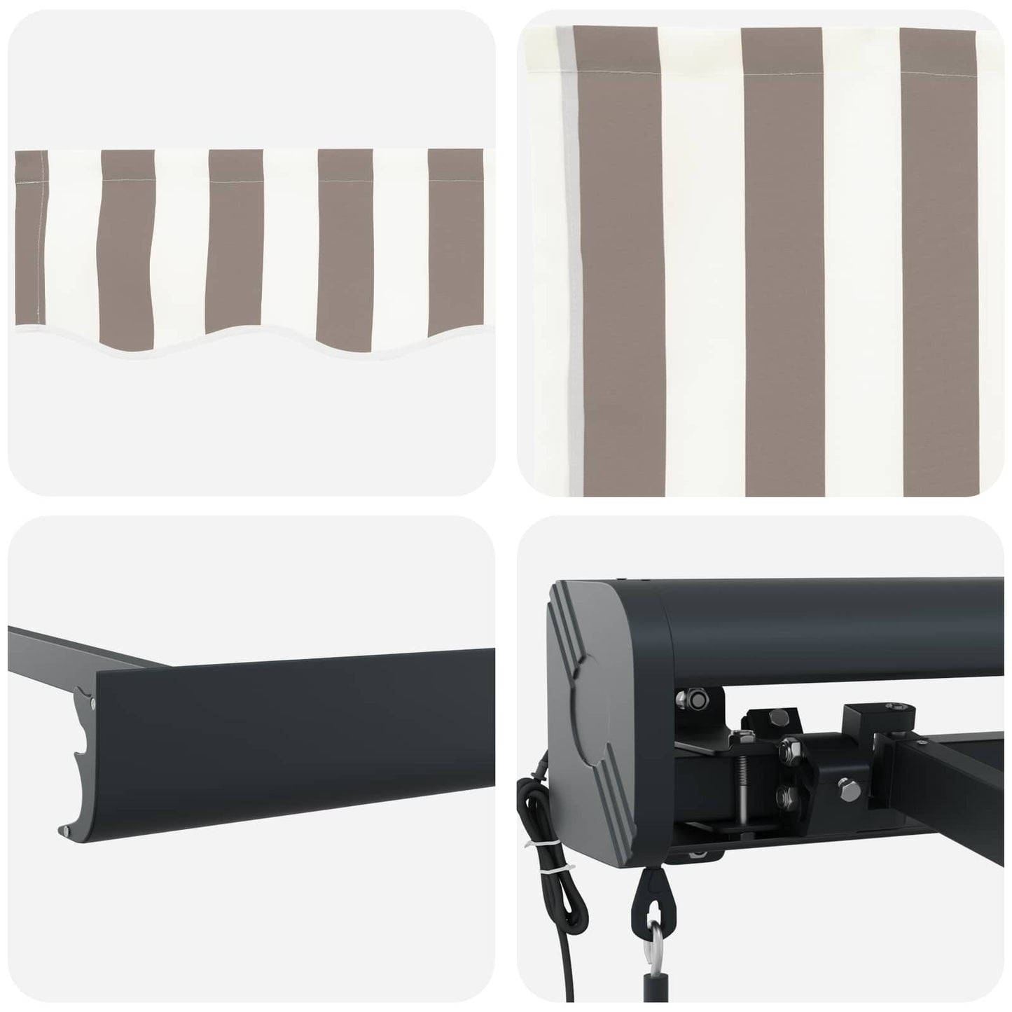 Tenda retrattile Grigio chiaro e bianco 350 x 250 cm | homemem39