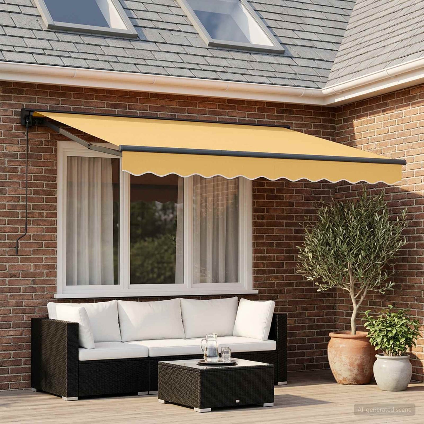 Tenda retrattile Sabbia 3,5 x 2,5 m Poliestere e Alluminio