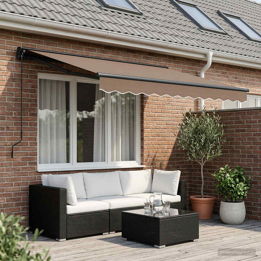 Tenda retrattile Tortora 3,5 x 2,5 m Poliestere e Alluminio - homemem39