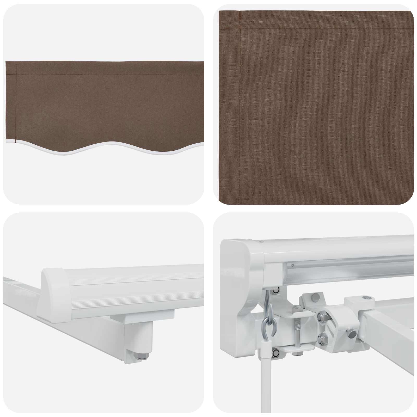 Cornice per Tenda Manuale con LED Tortora 3,5 x 2,5 m | homemem39
