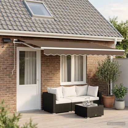 Tenda retrattile Tortora 600 × 350 cm Tessuto e Alluminio | homemem39