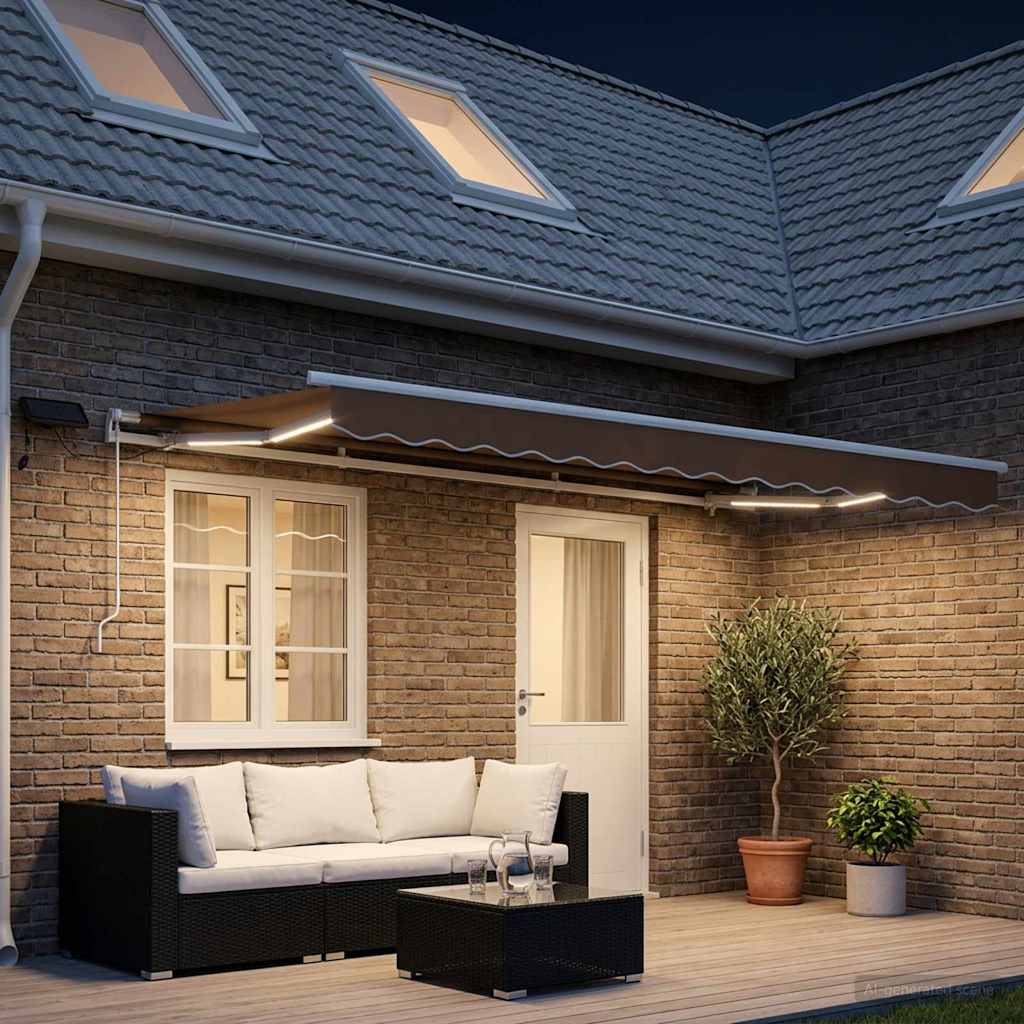 Tenda retrattile Tortora 600 × 300 cm Tessuto e Alluminio | homemem39