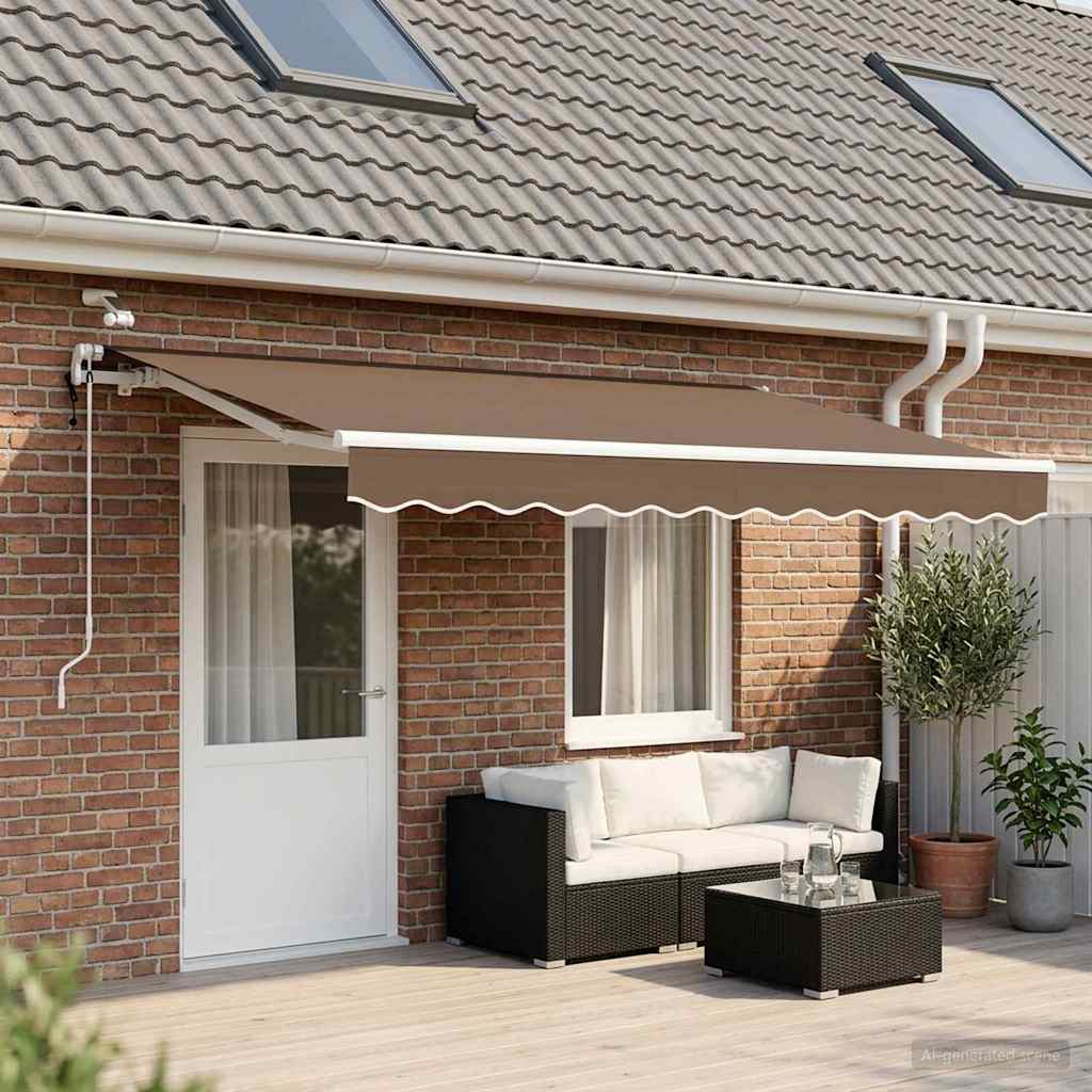 Tenda retrattile Tortora 600 × 350 cm Poliestere | homemem39