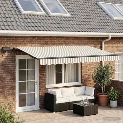 Tenda retrattile Grigio chiaro e bianco 600 × 350 cm | homemem39